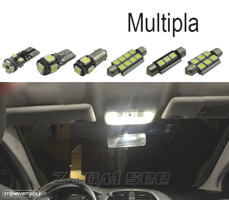 KIT COMPLETO 7 LAMPADAS LED INTERIOR PARA FIAT MULTIPLA 99-10 - 1