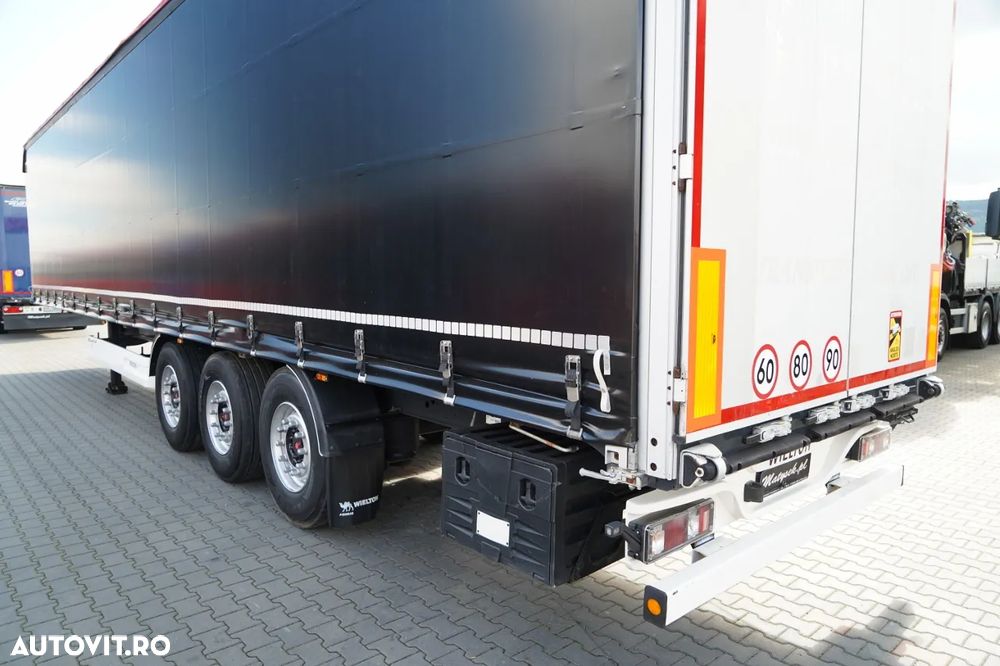 Wielton CORTINĂ STANDARD / REMORCA DIN OȚEL - 9 M / AXĂ CULISANTĂ / SAF / ACOPERIȘ CULISANT / - 11