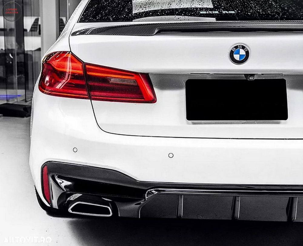 Difuzor Bara Spate BMW Seria 5 G30 G31 (2017+) M5 Design Negru Lucios- livrare gratuita - 12