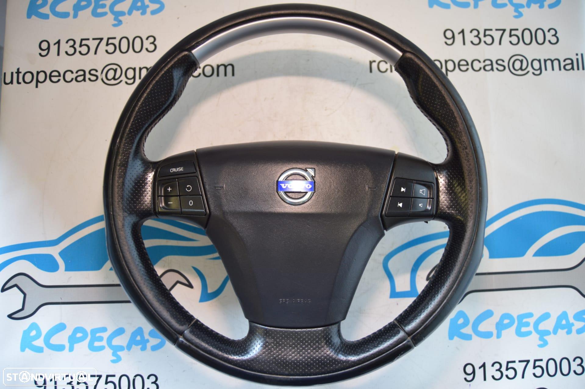 VOLANTE GUIADOR COMPLETO VOLVO C30 533 RDESIGN R-DESIGN R DESIGN PELE PERFURADA COMANDOS MULTIFUNÇÕES AIRBAG V50 V60 - 11