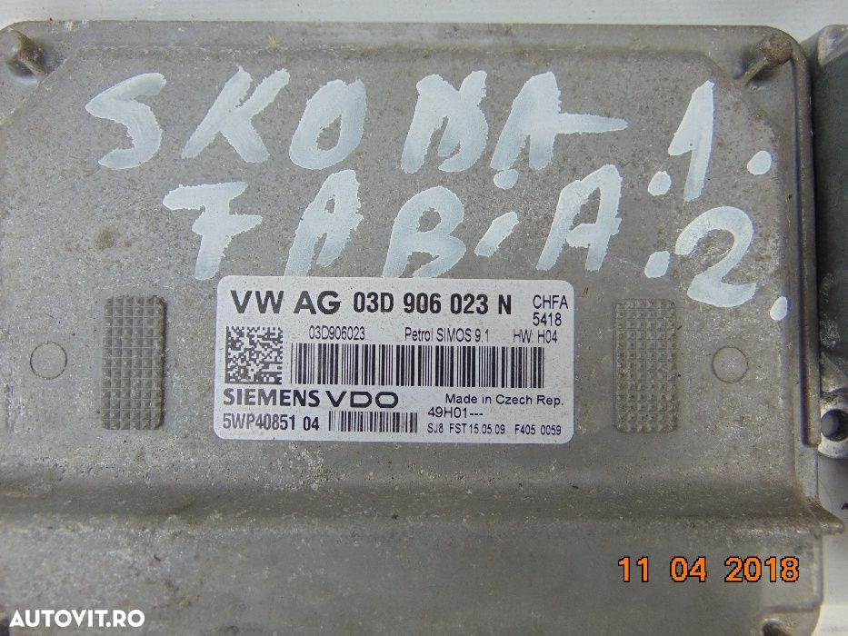 Kit Pornire Skoda Fabia 2 motor 1.2 benzina Skoda Roomster Ecu Cip Imo - 4