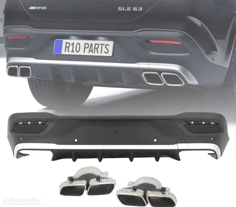 DIFUSOR TRASEIRO MERCEDES C167 GLE 20- + PONTEIRAS DE ESCAPE - 1