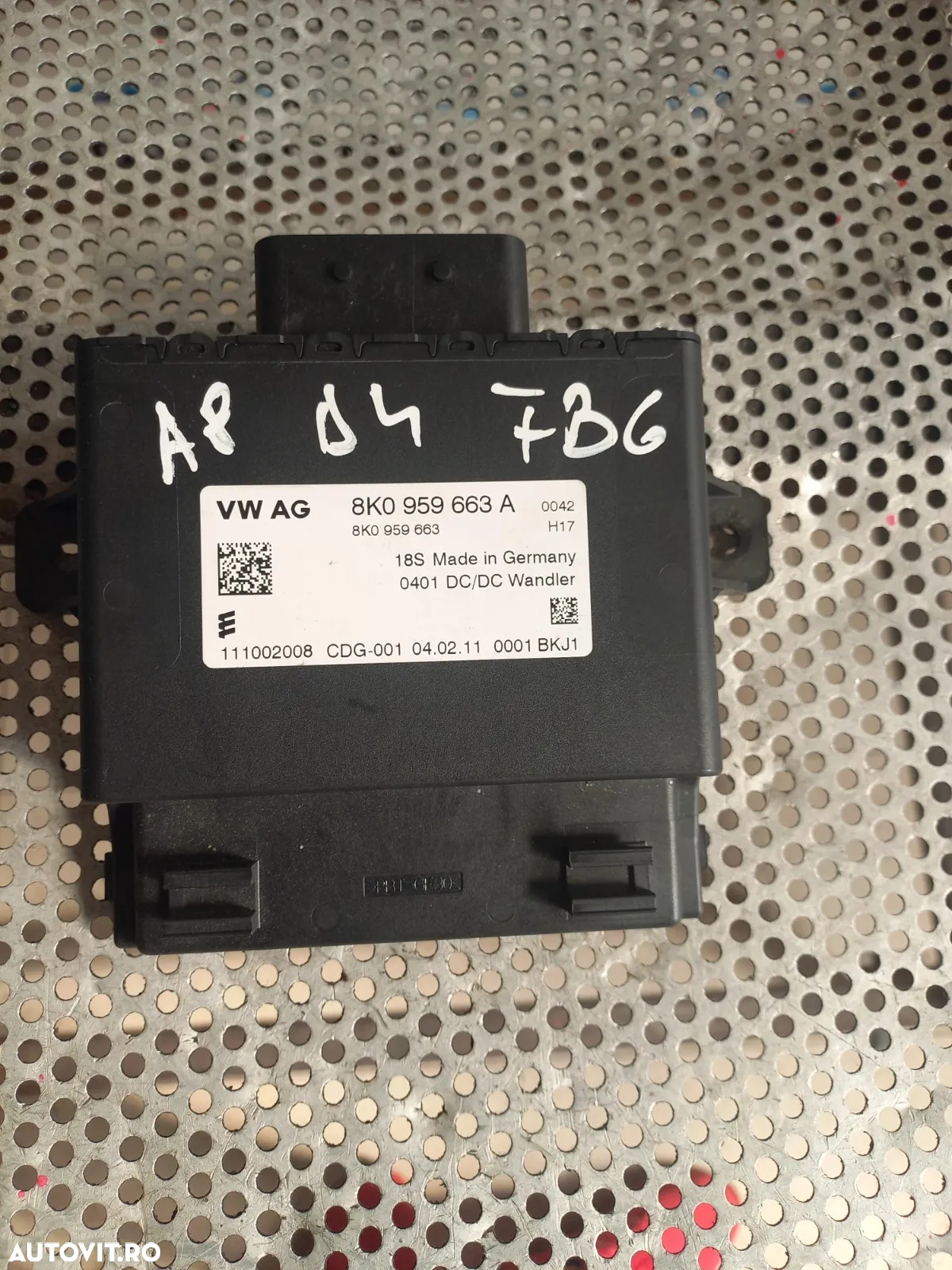 Calculator Modul Baterie Audi A8 4H D4 An 2010-2011-2012-2013-2014-2015-2016-2017 Cod 8K0959663A Dezmembrez Audi A8 4H D4 Volan Stanga 3.0 Tdi Quattro Motor CDT Cutie MXU - Dezmembrari Arad - 4