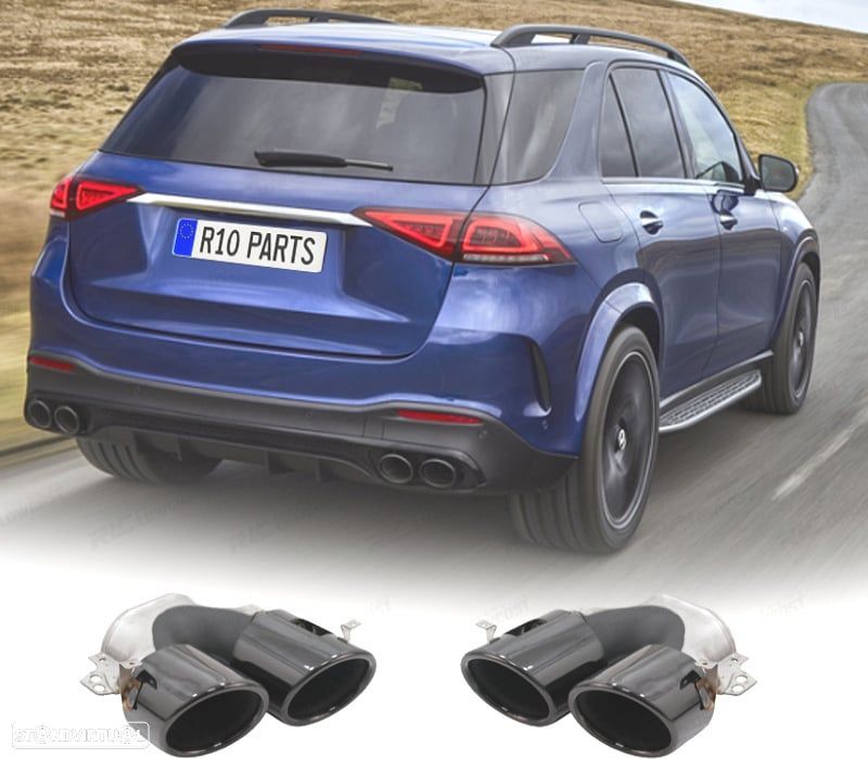PONTEIRAS DE ESCAPE MERCEDES GLE W167 19- LOOK GLE53 PRETAS - 1