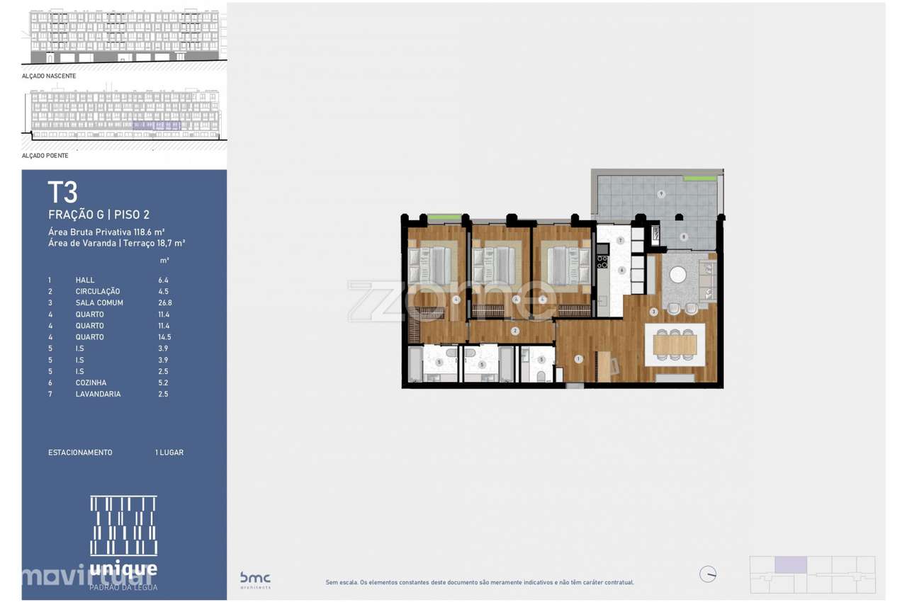 Apartamento T3 com varanda e garagem | Unique Padrão da Légua - Grande imagem: 2/19