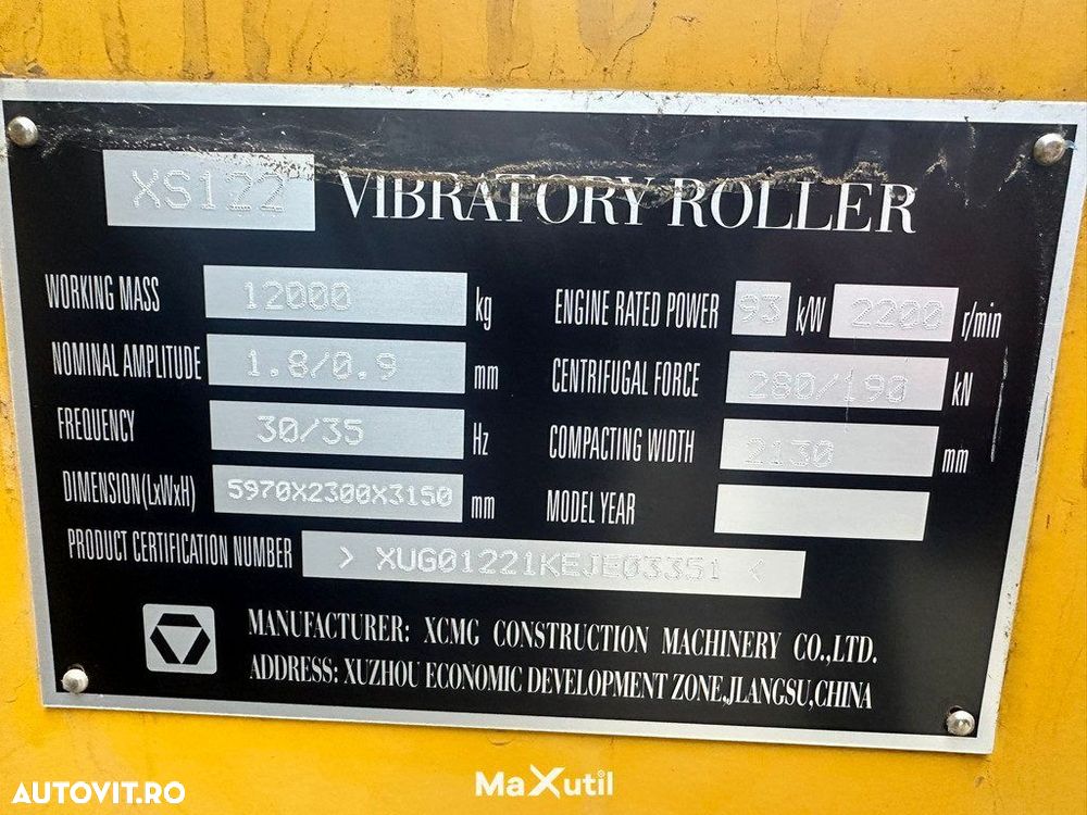 XCMG XS 122 Cilindru Compactor - 6