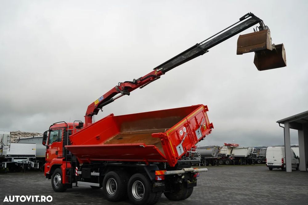 MAN TGS 26.400 / 6x4 / BASCULĂ DUBLĂ + HDS HMF 1530 K2 / HIDRODOXIE LATERALĂ / GRAPPER / TELECOMANDĂ / NAVIGAȚIE / - 7