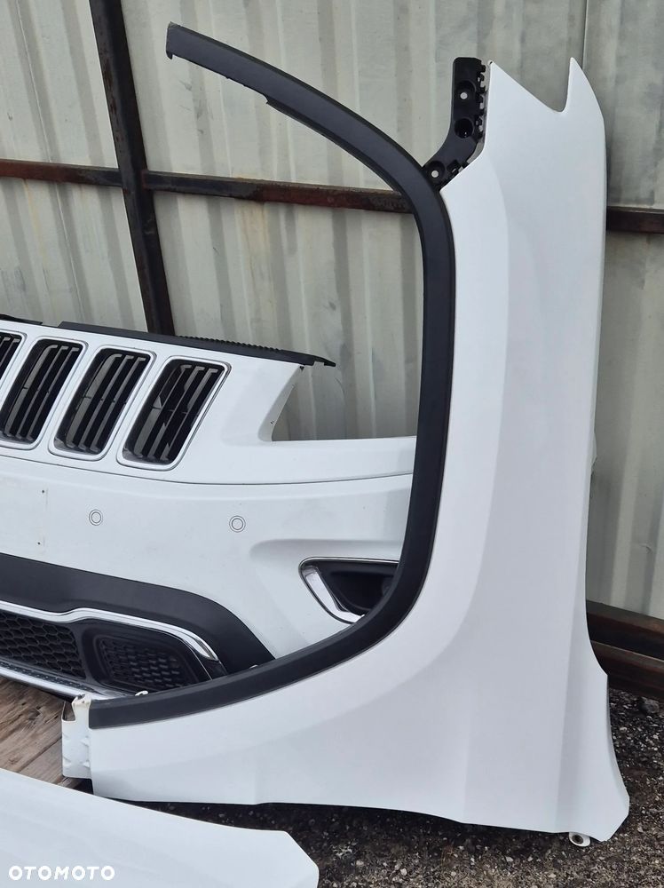 Kompletny Przód Biały PW7 Jeep Grand Cherokee WK2 Lift 2014-2017 Zderzak Wzmocnienie Chłodnice Belka Ślizgi Błotniki Lampy Maska itd - 6