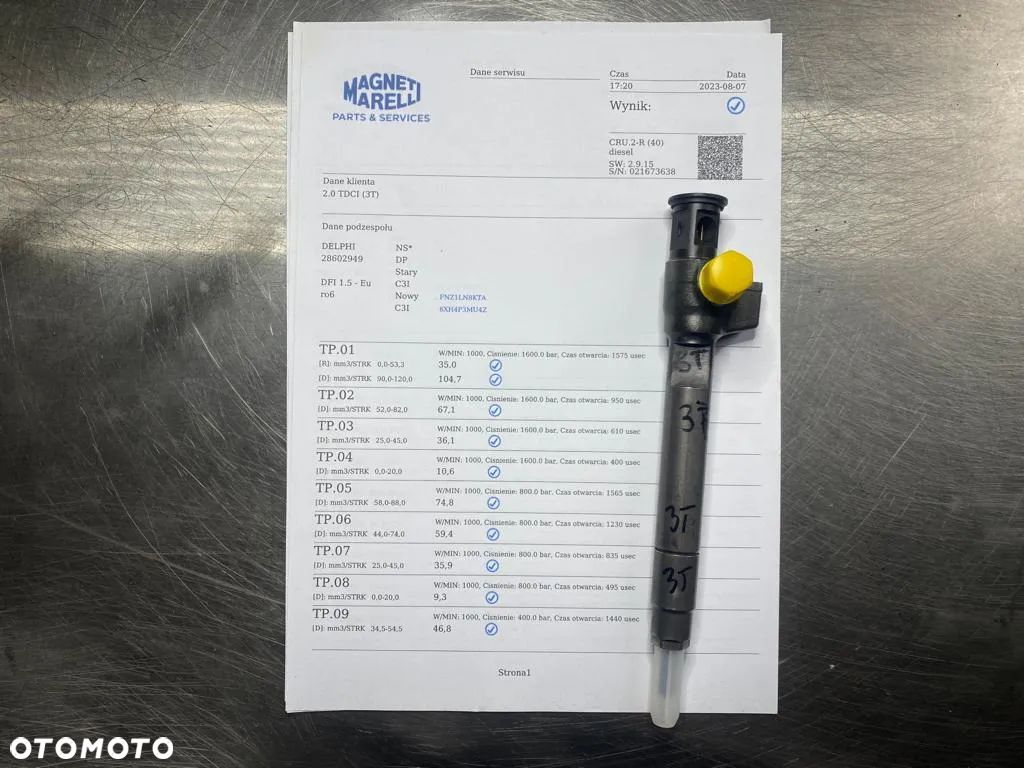 WTRYSKIWACZ TEST 2.0 TDCI 28602949 WTRYSK IMA FORD MONDEO MK5 GALAXY 28602949 28319898 EG1Q-9F593-AB E1GQ9F593AA - 1