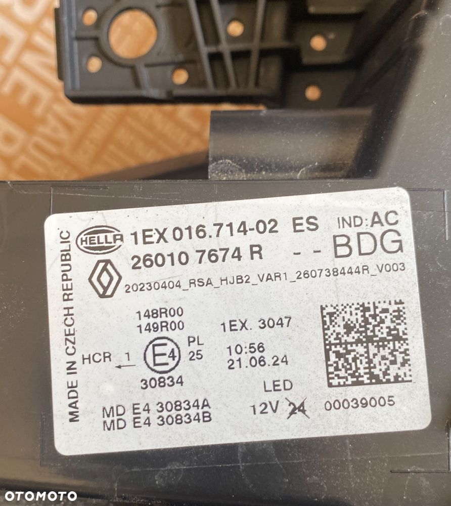 RENAULT CAPTUR 2 II LIFT FL 2024r symbioz Kompletna LAMPA PRZEDNIA PRAWA REFLEKTOR PRAWY PRZÓD FULL LED  LEDOWY  EUROPA FULLLED 260107674R R Wwa - 14