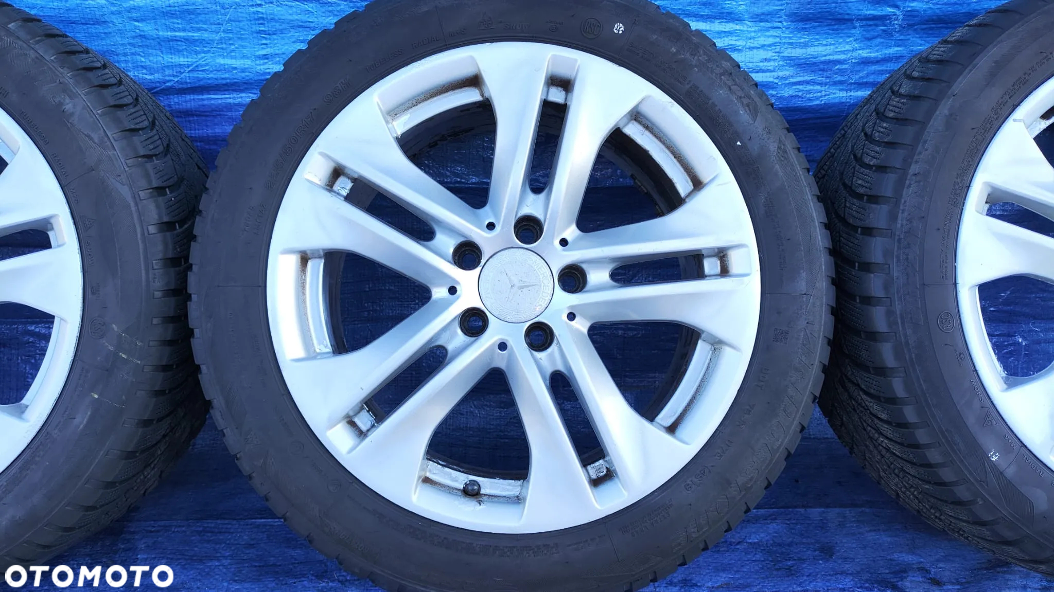 KOŁA FELGI ALUMINIOWE ALUFELGI 8Jx17 ET48 A2124010902 OPONY ZIMOWE BRIDGESTONE BLIZZAK LM001 225/50R17 225 50 17 MERCEDES W212 W207 - 8
