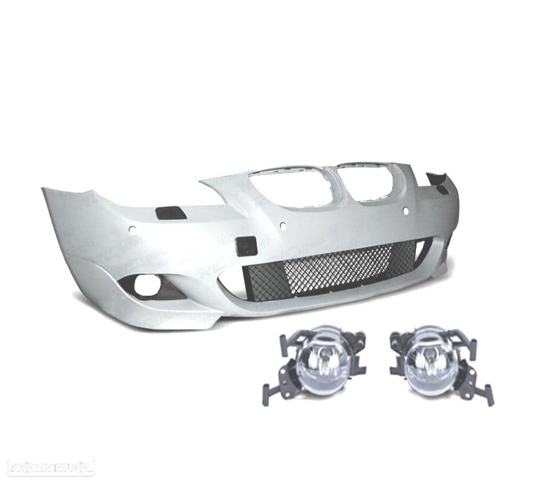 PÁRA-CHOQUES FRONTAL BMW E60 E61 03-07 LOOK PACK M COM PDC + FARÓIS NEVOEIRO - 2