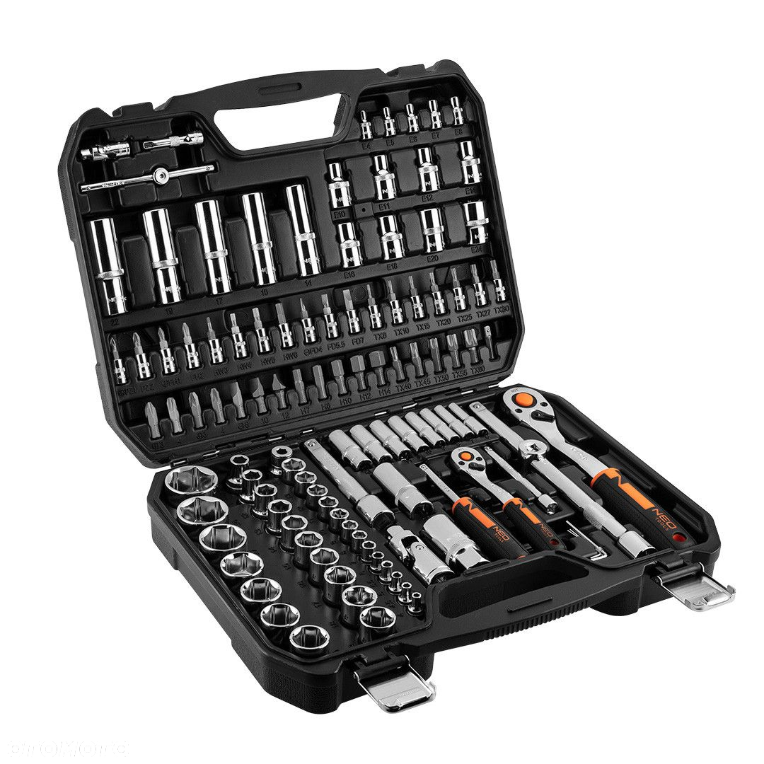 NEO 10-066 ZESTAW KLUCZE NASADOWE NASADKI TORX 1/4" 1/2" walizka 110el XXXL - 4