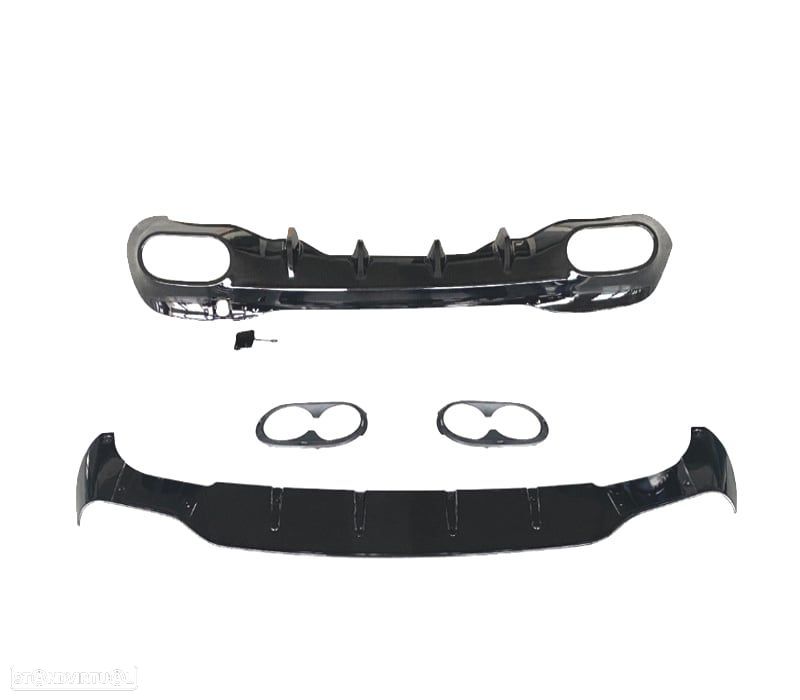 DIFUSOR MERCEDES CLASE CLA W118 AMG 19- LOOK AMG CLA45 PRETO BRILHANTE - 3
