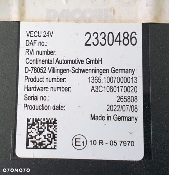 VECU STEROWNIK VECU DAF XF CF 2330486 - 3