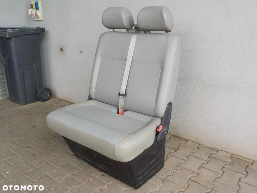 VW T5 FOTEL PODWÓJNY PASAŻERA PRZÓD DWÓJKA DERMA SKAJ - 5