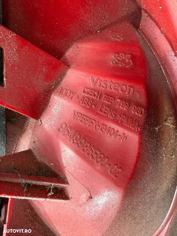 Stop tripla aripa spate dreapta 2007 peugeot 207 1.4 benzina cod oem 6351y7 2006-2014 - 6