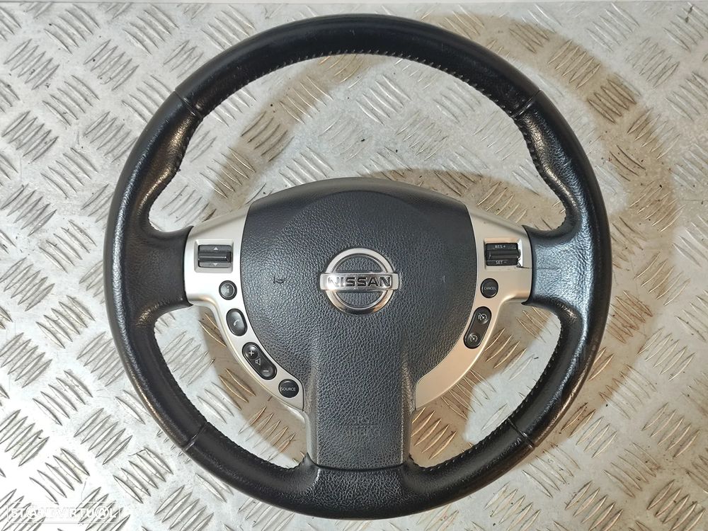VOLANTE GUIADOR COMPLETO NISSAN QASHQAI J10 FACELIFT FASE 2 48430JD01D 48430JD01 PELE PERFURADA COMANDOS MULTIFUNÇÕES AIRBAG - 2