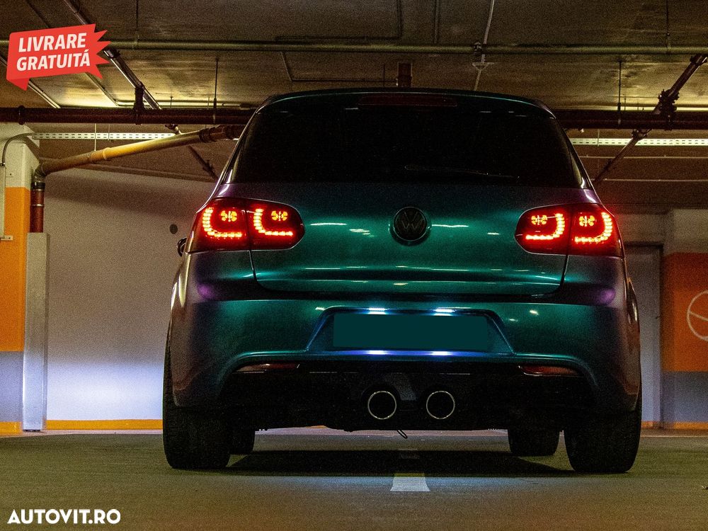 Stopuri Full LED VW Golf 6 VI (2008-2013) R20 Design Rosu Fumuriu- livrare gratuita - 13