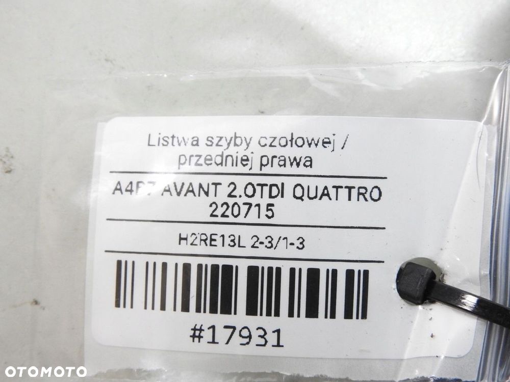 LISTWA SZYBY CZOŁOWEJ PRAWA AUDI A4 B7 - 6