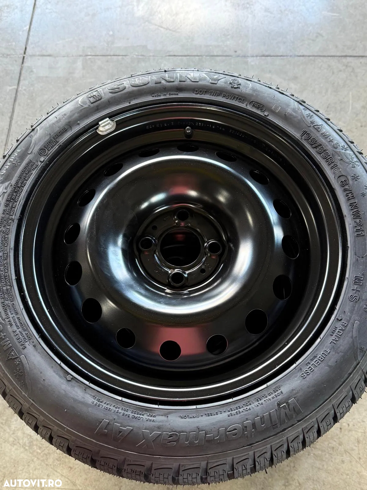 Jante Dacia Logan + anvelope iarna ptr Dacia Logan , 16 inch , 4 jante otel + 4 anvelope iarna , noi - 6