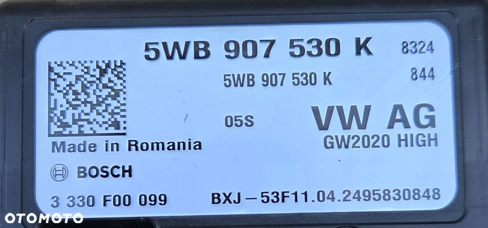 volkswagen multivan t7 moduł sterownik sterowania gateway 5wb907530k - 2