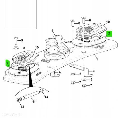 Osłona pedału JCB 8014 8016 8018 minikoparka 333/U3694 ORG - 3