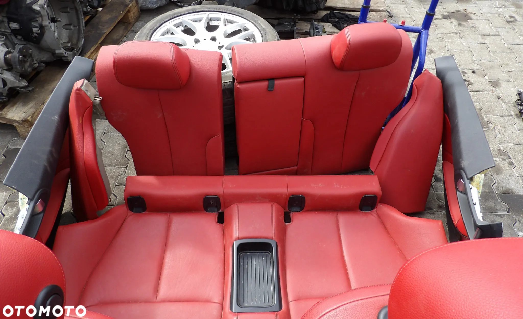 BMW - F32 - FOTELE , KANAPA , BOCZKI - UK - SKÓRA - CZERWONE - KOMPLET - 2