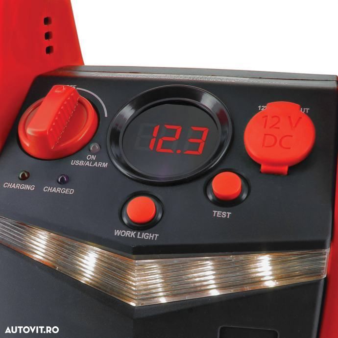 Jump starter robot pornire 12V, cu compresor, lanterna si priza 12V, 18Ah, 35EP004 - 2