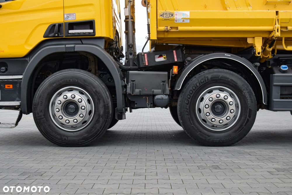 Scania P410 / 8x4 / EURO 6 / WYWROTKA / HYDROBURTA / AUTOMAT / KAMERA COFANIA / NAWIGACJA / HAK / NISKI PRZEBIEG / SERWISOWANY / SPROWADZONY - 14