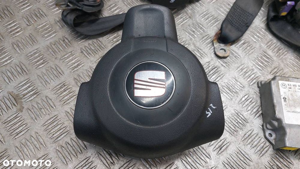 ZESTAW POSTRZAŁOWY SEAT TOLEDO III 1K0909605C KOKPIT DESKA AIRBAG PASY - 9