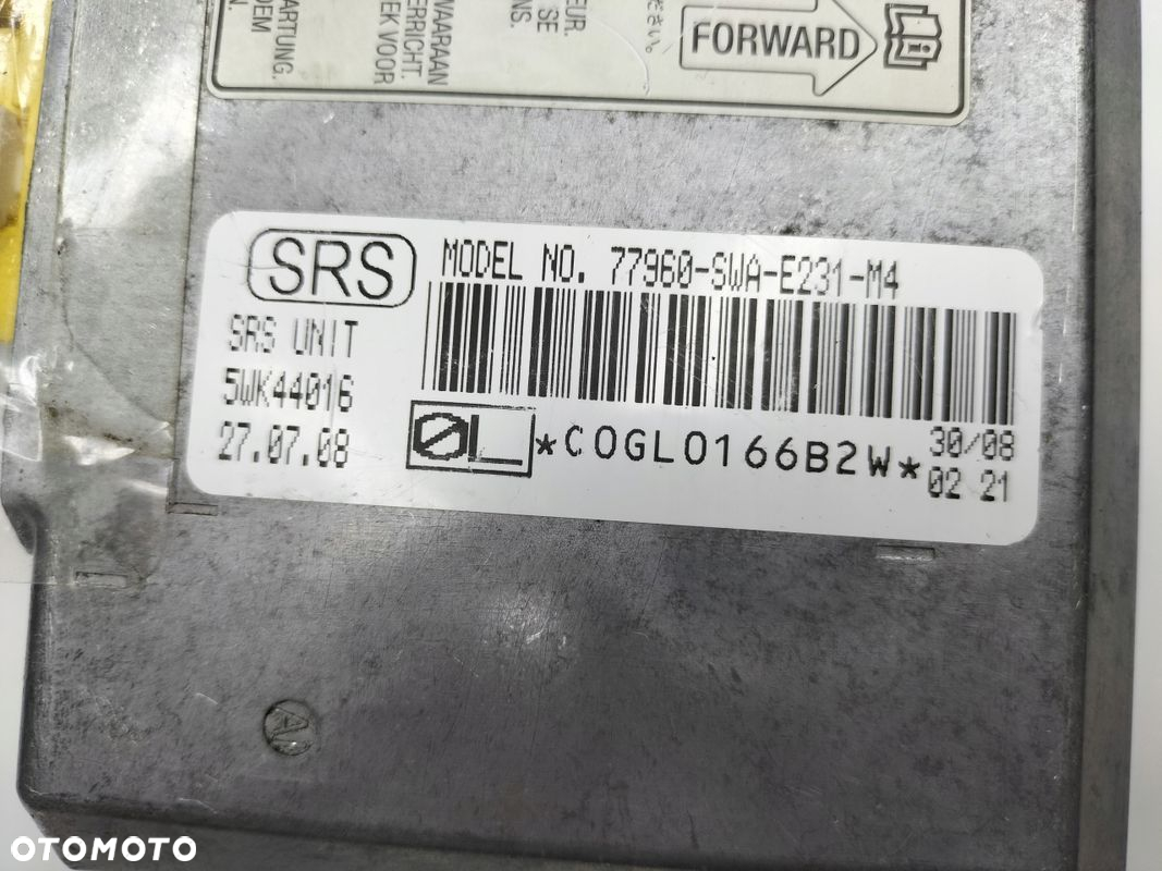 HONDA CR-V III SENSOR PODUSZEK 77960-SWA-E231-M4 - 2