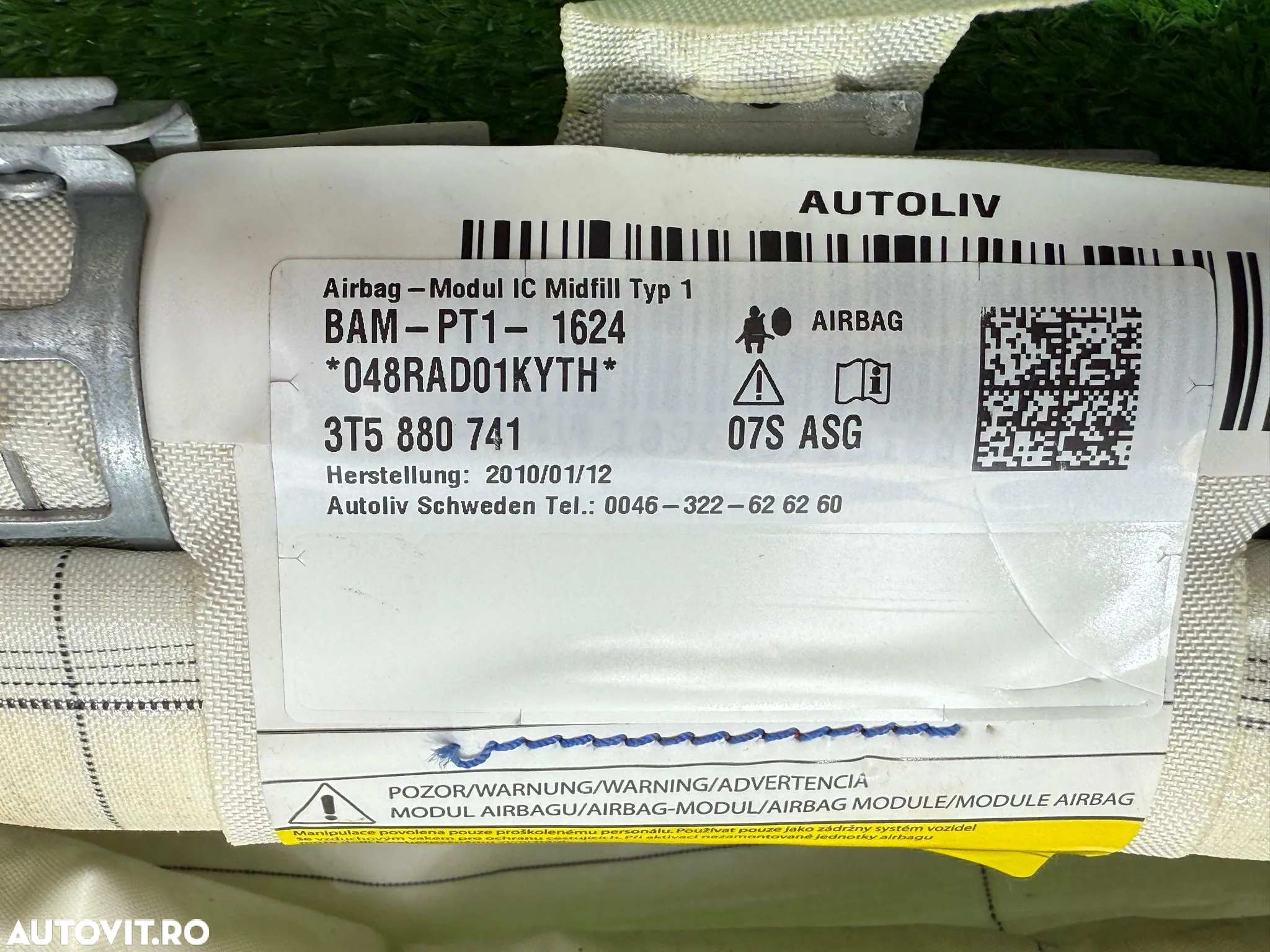 AIRBAG CORTINA STANGA SKODA SUPERB II Combi 2010 2.0 DIESEL COD OEM BAM-PT1-1624 3T5880741 2008-2015 - 4