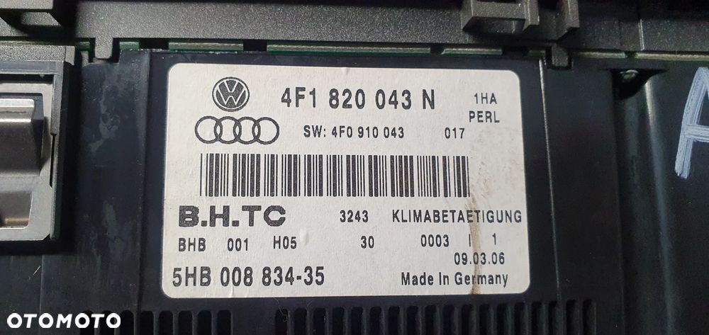 Panel nawiewu klimatyzacji klimatronic Audi A6 C6 4F1820043N 4F0910043 - 7