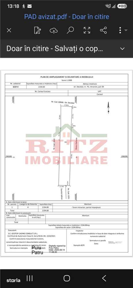 OFERTA-TEREN 2100 mp, D=18ml, zona Bold  !!!!! - Imagine principală: 4/4