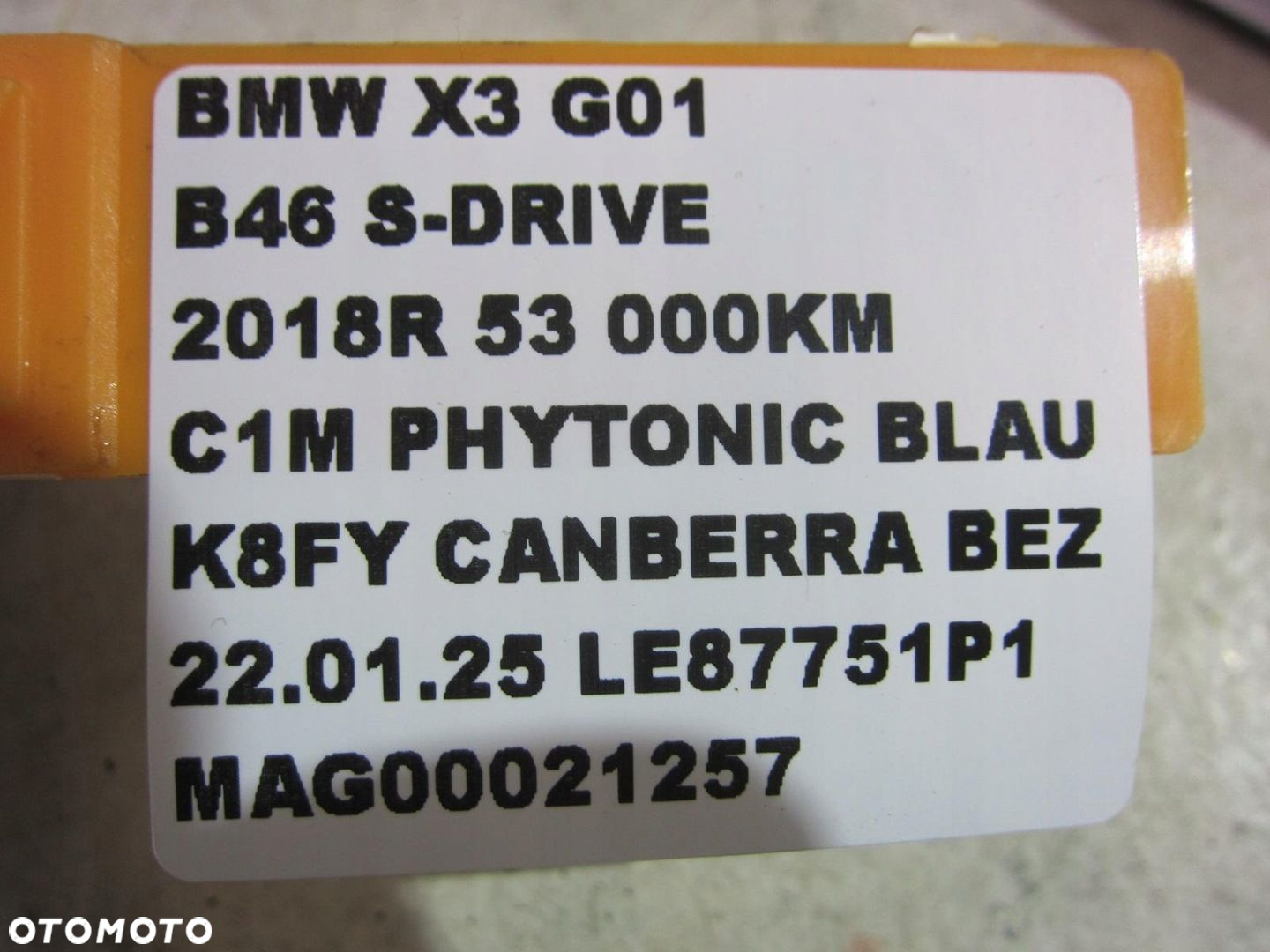 BMW X3 G01 F97 NADKOLE LEWE TYLNE LEWY TYŁ OSŁONA 7394817 ORYG 51717394817 - 6