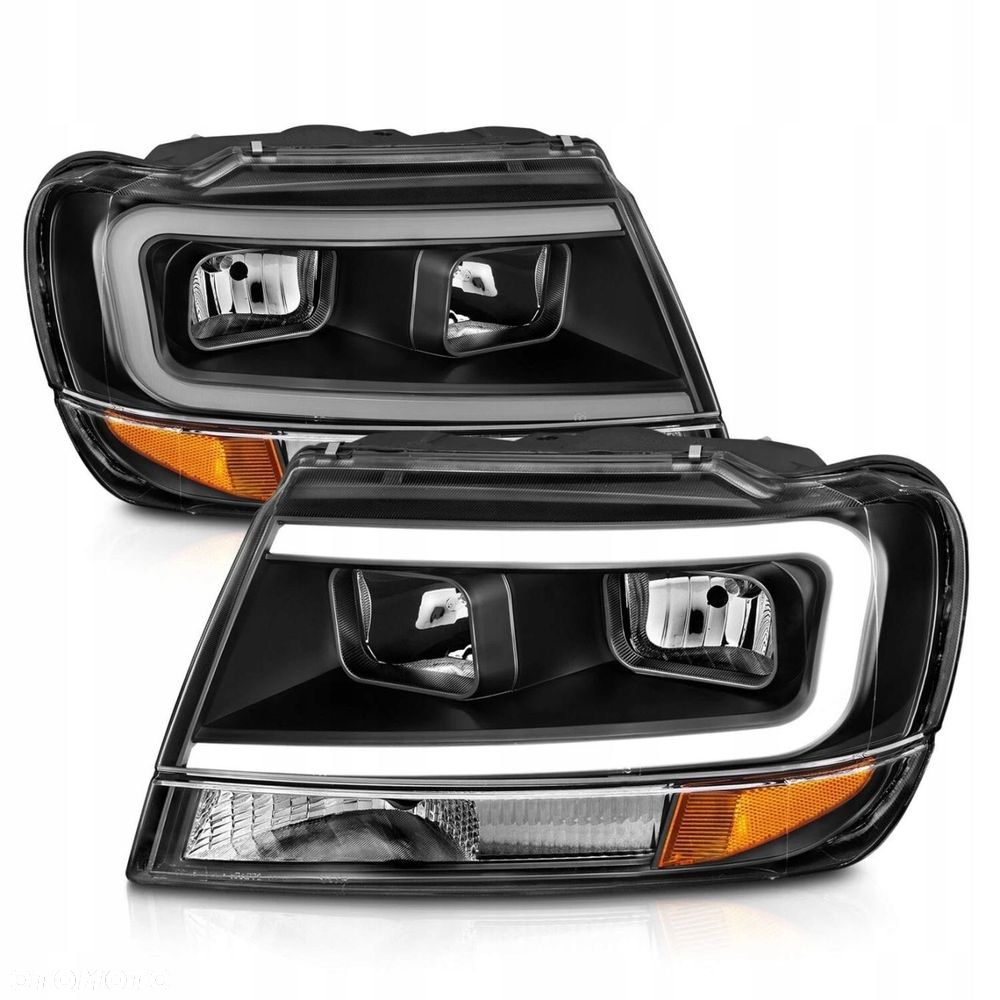 Reflektory Lampy kpl Tube LED Neon Black Tuning Jeep Grand Cherokee WJ 99- - 3