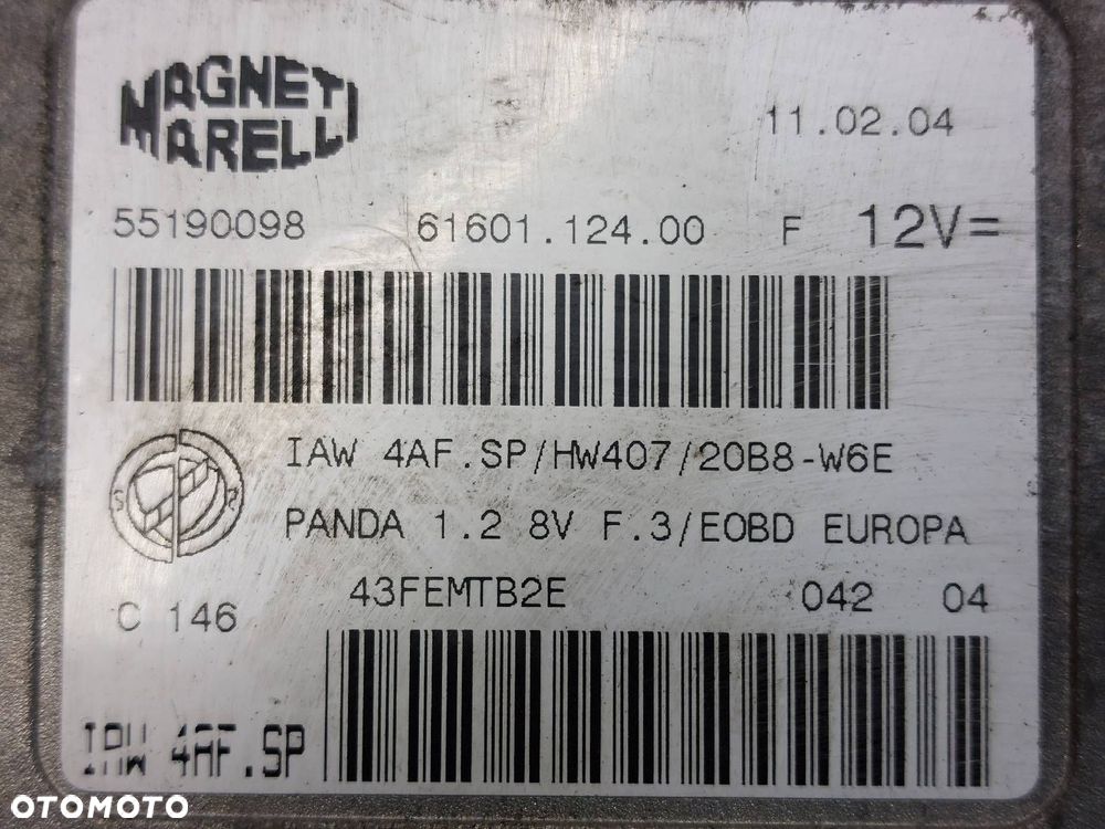 ZESTAW STARTOWY FIAT PANDA II 55190098 IAW4AFSP 61027500 51740050 - 2
