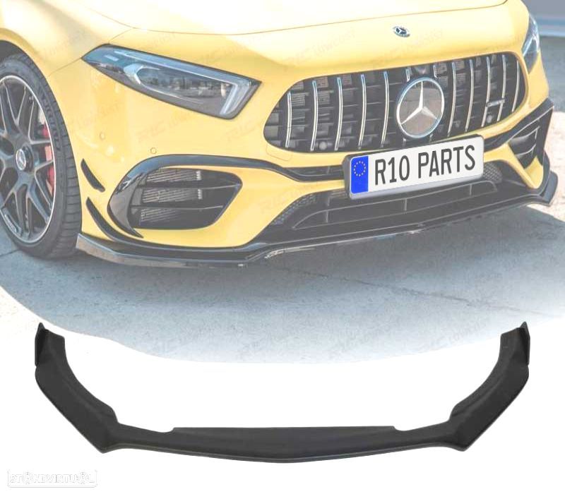 SPOILER LIP FRONTAL MERCEDES W177 18- LOOK AMG A45 S PRETO - 1