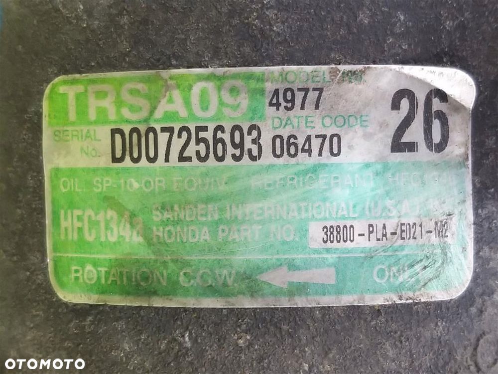Sprężarka klimatyzacji Honda Civic VII 2001-2005 1,4 B 38800PLAE021M2 - 3