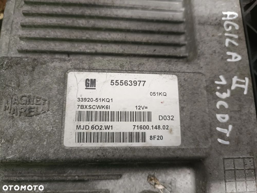OPEL AGILA II B 08-14 1,3 CDTI sterownik komputer silnika 55563977 * - 2