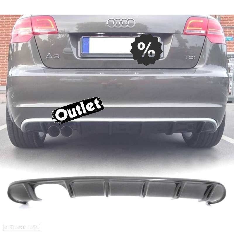 R024018C1 DIFUSOR PÁRA-CHOQUES TRASEIRO AUDI A3 8P 8PA SPORTBACK 08-12 LOOK S LI - 1