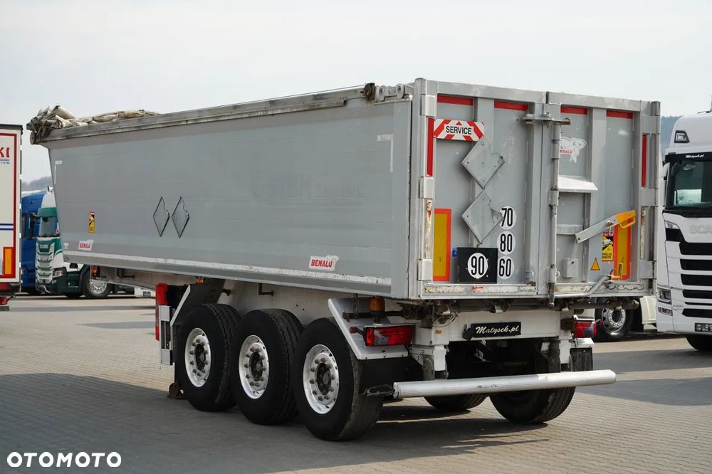 Benalu WYWROTKA / 29 m3 / ALUMINIOWA / OŚ PODNOSZONA / WAGA: 5 000 KG / ALUFELGI  / PLANDEKA ELEKTRYCZNA / SPROWADZONA - 6