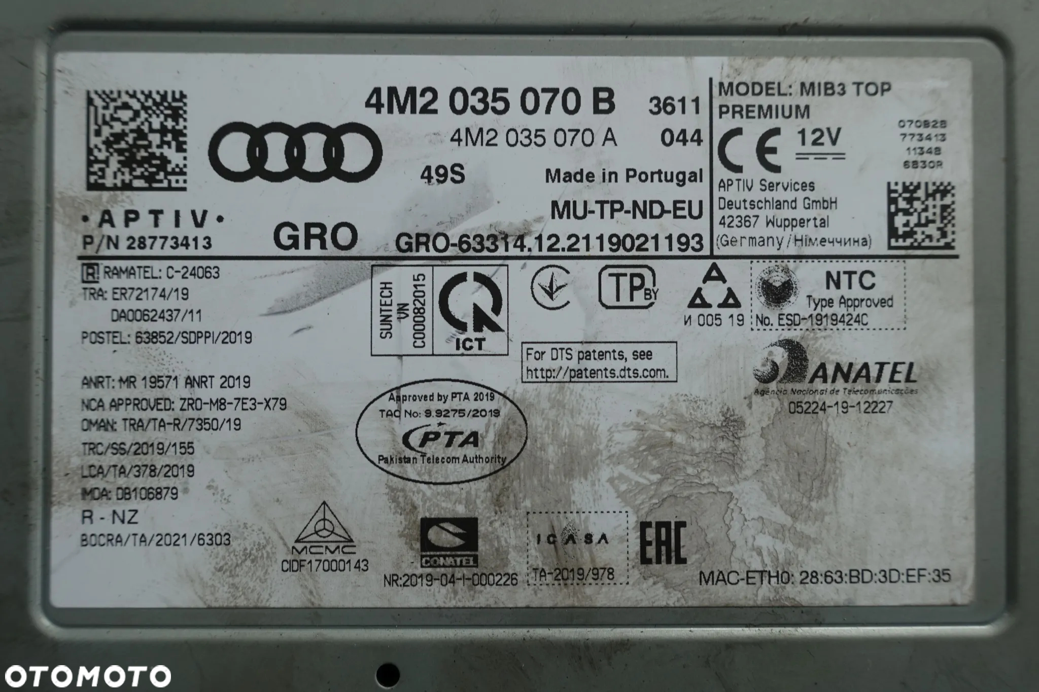 NAWIGACJA MMI STEROWNIK AUDI Q7 Q8 4M2035070A - 2