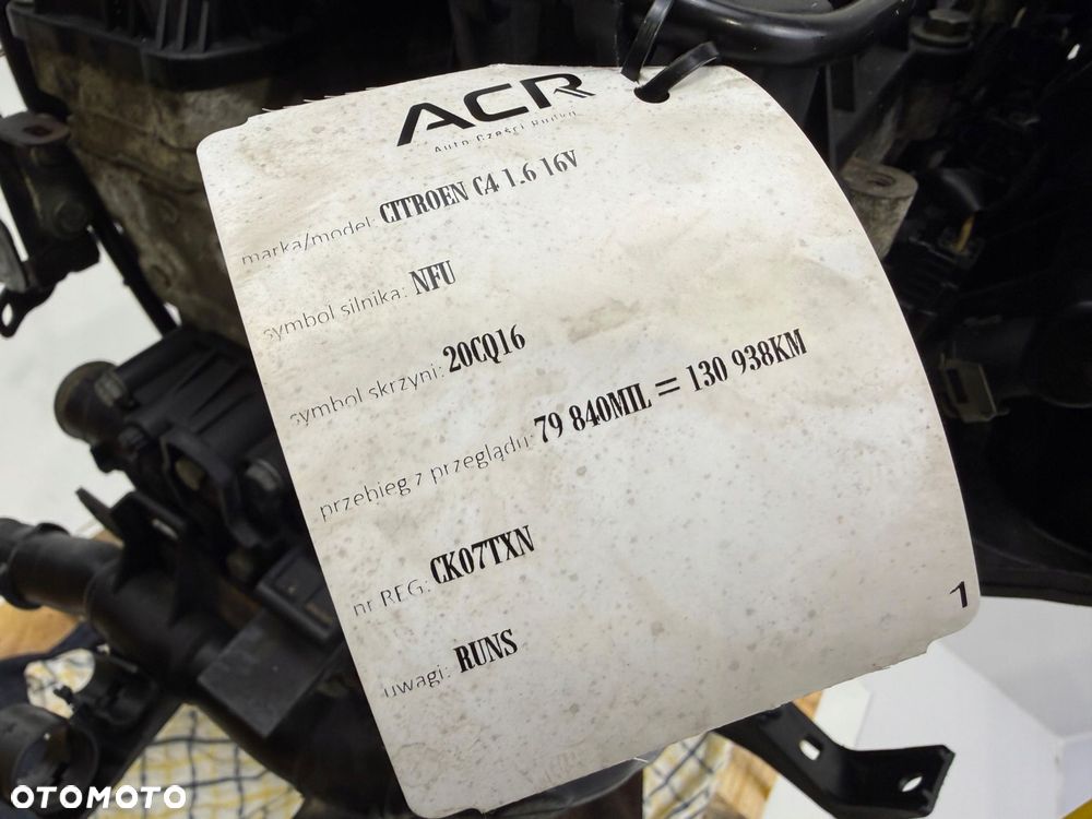 SILNIK NFU Peugeot 1007 206 207 307 308 Partner 1.6 16V 110KM tylko 130tyś - 2