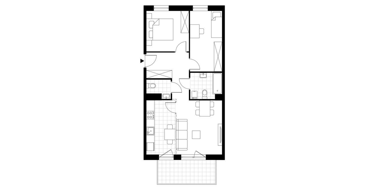 3-pokojowe mieszkanie 56m2 + balkon - Pełny obrazek: 2/16