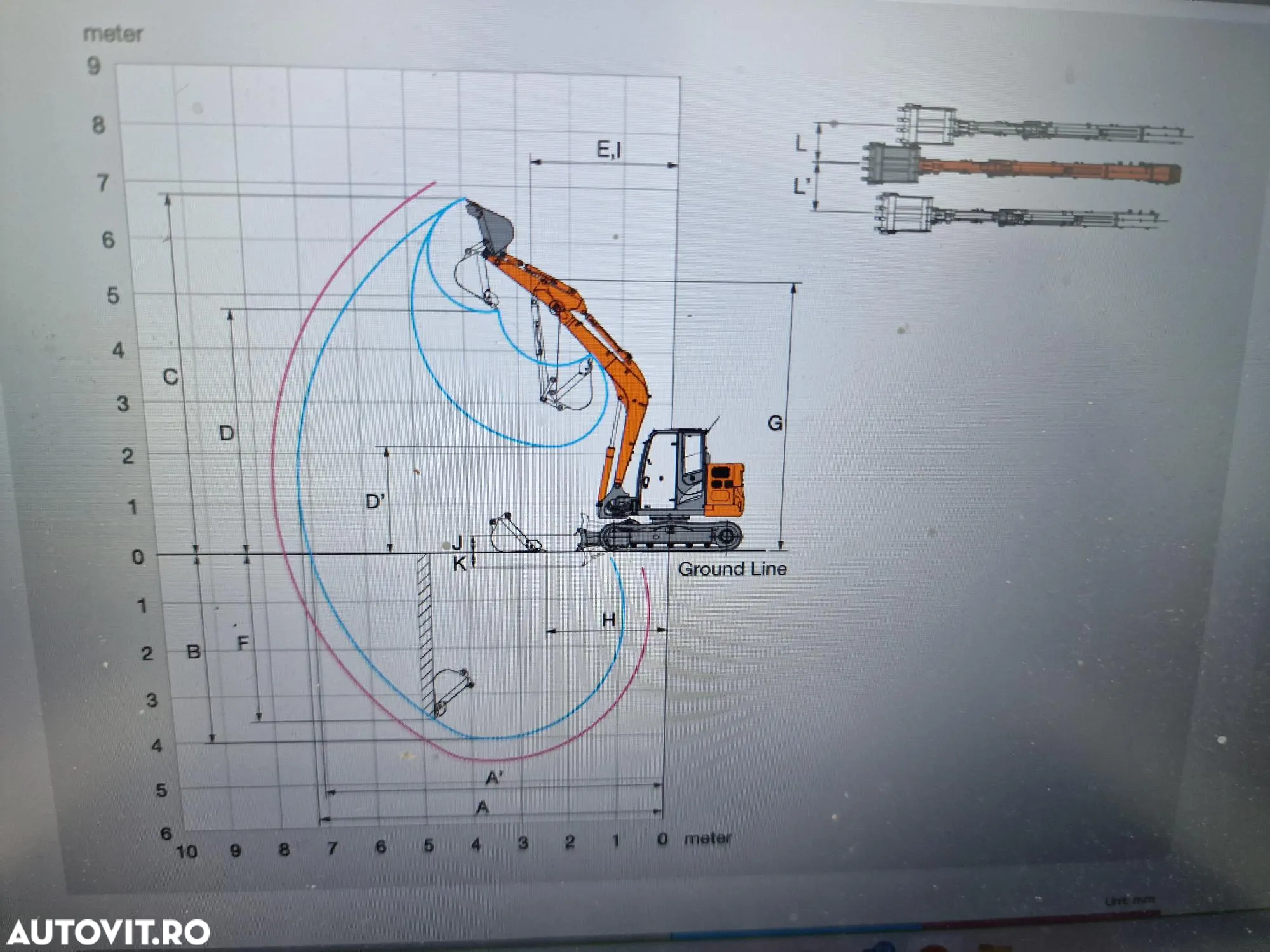 Hitachi ZX85, 2023, 19.85, Cupla rapida si 3 cupe-63.900 eur+Tva., camera spate, camelre laterale, senzori detectie parametru, senile cauciuc 90% ok, posibilite leasing 4 ani, CA NOU-PROMOTIE 63900 EUR+tva - 31
