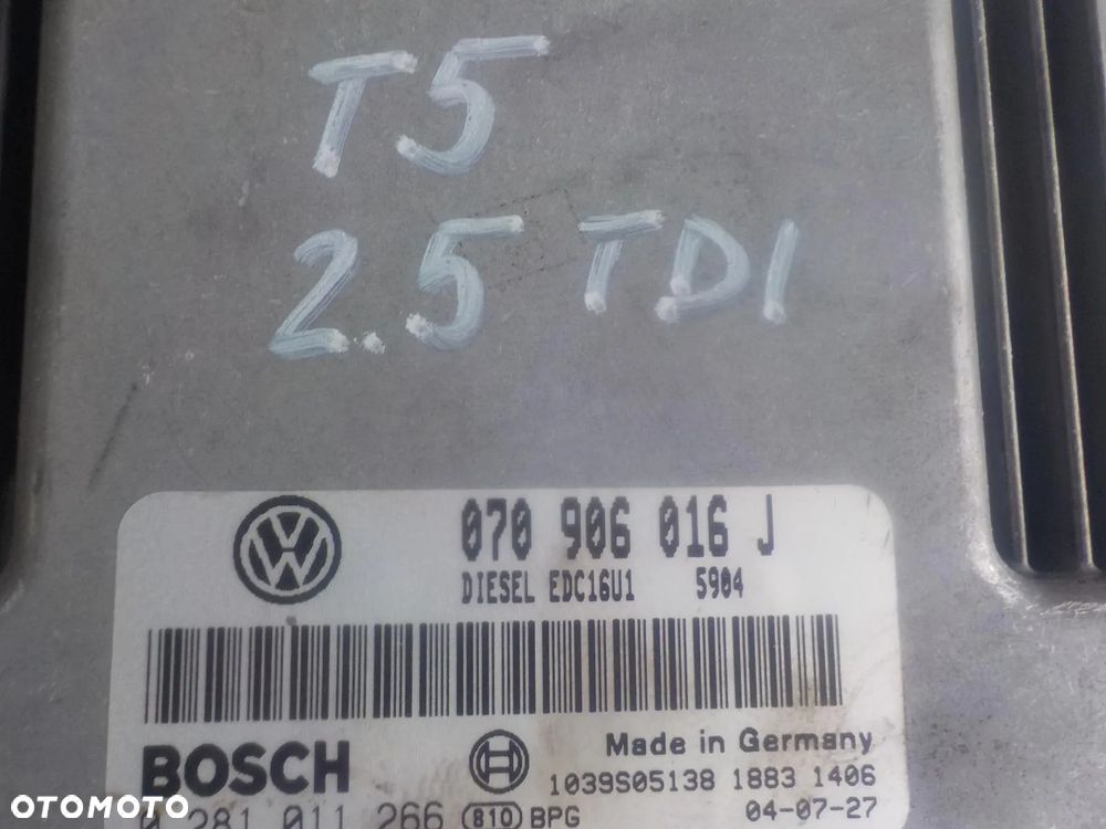 VW T5 2.5 TDI KOMPUTER STEROWNIK 070906016J - 2