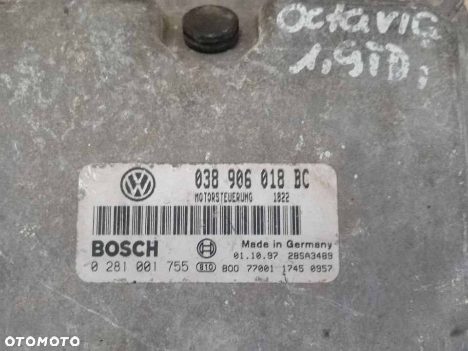 Komputer sterownik silnika Skoda Octavia I 1.9 TDI 038906018BC - 6