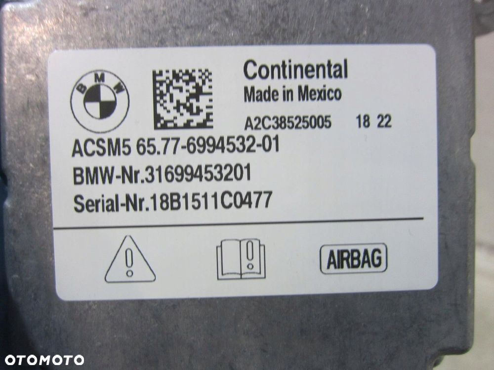 BMW X3 G01 MODUŁ STEROWNIK PODUSZKI POWIETRZNEJ AIRBAG 6994532 65776994532 - 5